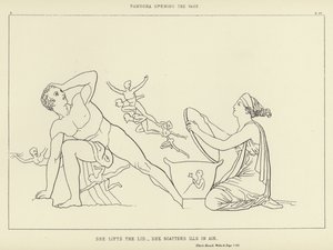 花瓶を開くパンドラ 作： John Flaxman